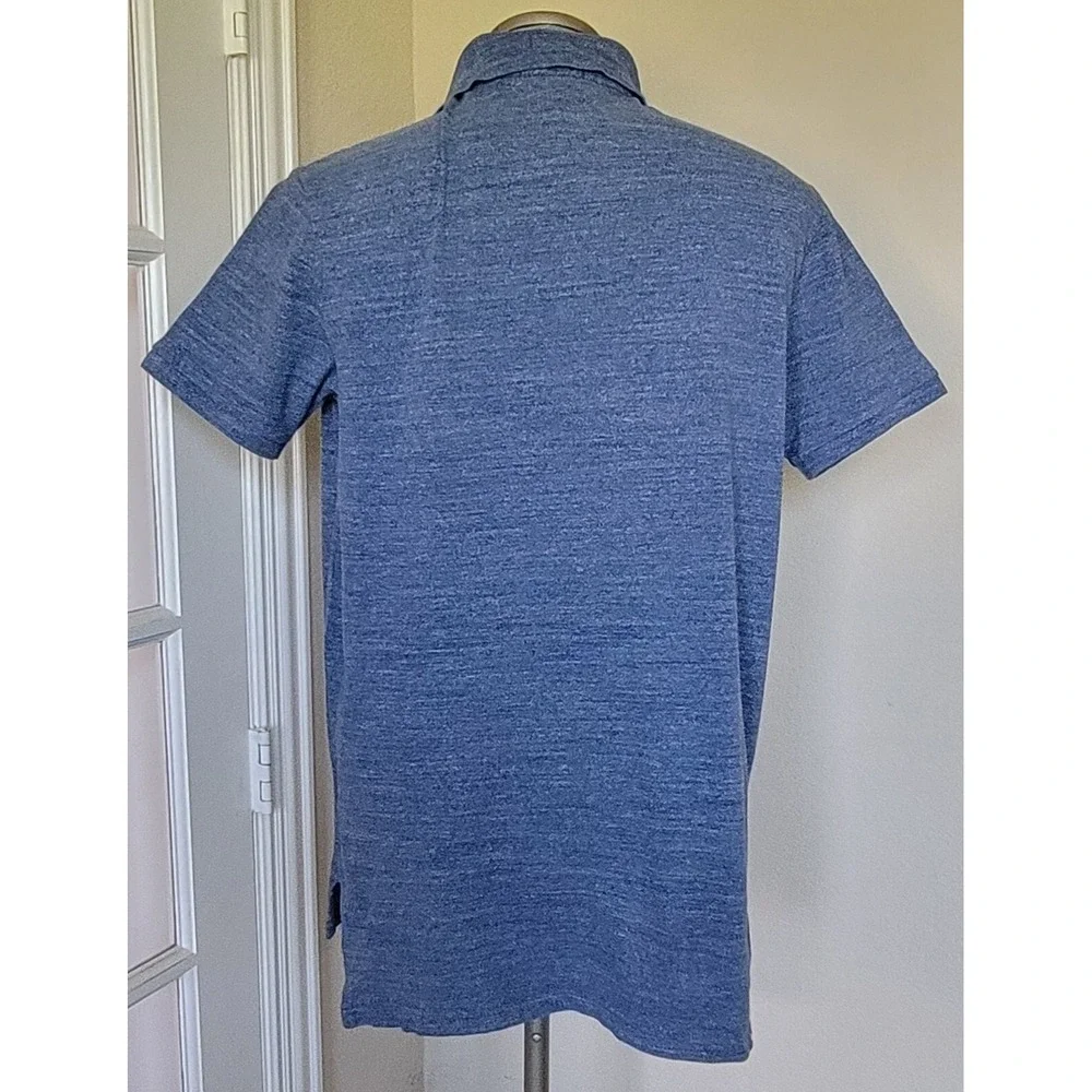 Ralph Lauren Men's Blue Preppy‎ Long Tail Casual Short Sleeve Polo Shirt Sz XL
